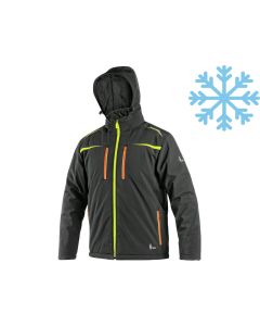 Kurtka softshell zimowa CXS Norfolk czarna z elementami HV