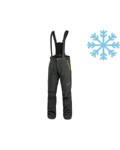 Spodnie softshell zimowe CXS Trenton czarne z elementami HV