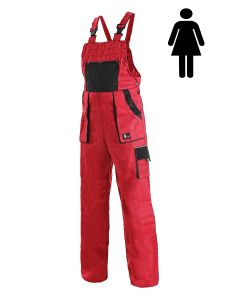 Ogrodniczki damskie CXS Luxy Sabina czerwono - czarne