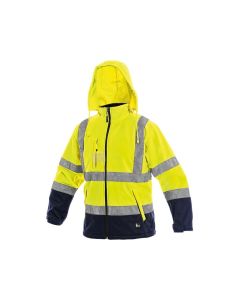 Kurtka softshell ostrzegawcza CXS Derby żółto-granatowa